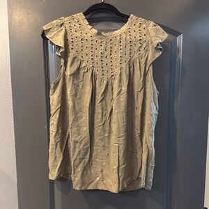 Eyelet Detail Sleeveless Blouse